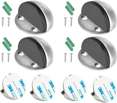 Deurstop Set - Maan Deurstop - Muren Beschermen - Roestvrij Staal - 4 Stuks - Gunmetal Grijs