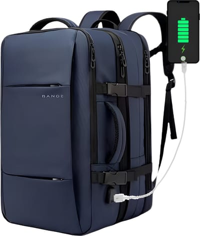 WoYoW® - Reistrugzak Heren - 17.3" Laptop - Uitbreidbaar - Waterdichte Mode-Rugzak - Zakelijke Rugzak School - Capaciteit 45L - Waterdicht - USB - Blauw