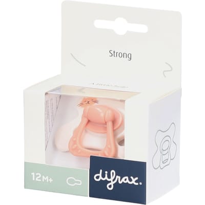 Difrax Natural Fopspeen - 12+ Mnd - Dusty Pink Kitten