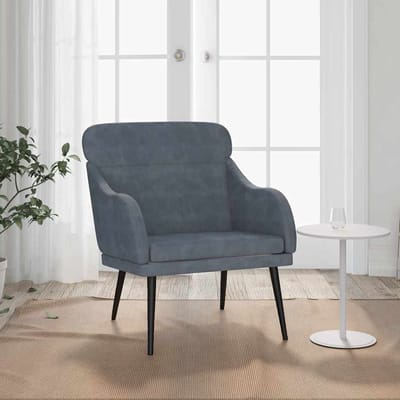 vidaXL - Fauteuil - 63x76x80 - cm - fluweel - donkergrijs