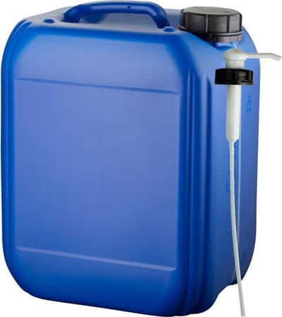 Jerrycan 5 liter blauw met zichtstreep | met pomp | geschikt voor water | UN gekeurd | benzine | handig stapelbaar | food grade | inclusief dop | totaal te legen | noodpakket