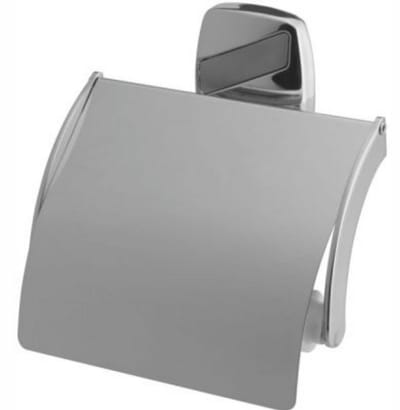 Bisk Oregon Serie - Toiletrolhouder - Zilver - Met Klep - Klassieke Stijl