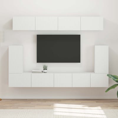 vidaXL Tv-meubelset 5 st Wit Bewerkt hout