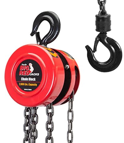Handmatige Kettingtakel 1 Ton 2000 lbs Capaciteit 2,5 m met Dubbele Haken - Perfect voor Magazijn en Automobielmachines