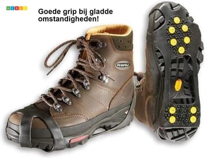 *** Antislipzolen Snowsteps Zwart Maat 39-46 - Grip Glad Wandelen - van Heble® ***