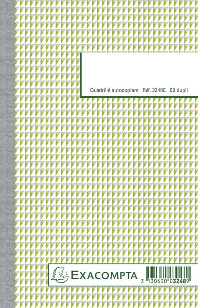 Exacompta 10x Doorschrijfpapier geruit 5x5 21x13,5cm 50 bladen zelfkopiërend papier dupli - - 3248E