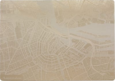 Place Maps Placemat Skyline Rotterdam - Erasmusbrug - Kunstleer - Champagne - 1 Stuk