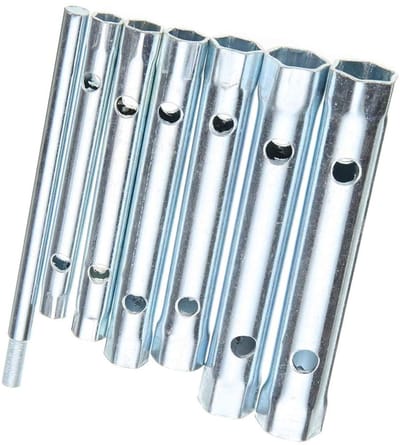 MTTproducts- Steeksleutelset 7-delig - Professionele Gereedschapset - Voor Auto Reparatie - Voor Loodgieterswerk - Verstevigd Tegen Roest - Ideaal Voor Moeilijk Bereikbare Plaatsen - Sleutelset