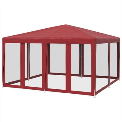 Partytent met zijwanden - Tuintent Feesttent - Buitenfeesten Organiseren - Waterbestendig dak gaaswanden - 4 x 4 m - Rood