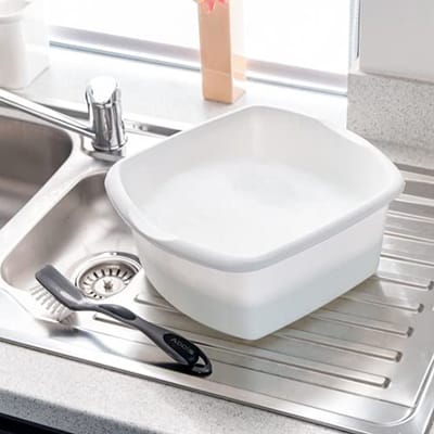 Kleine Rechthoekige Afwaskom - 8 Liter Wit