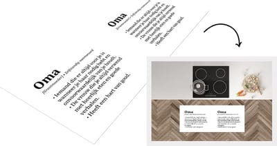 Keukenloper - Loper keuken - Woordenboek - Quotes - 'Oma' - Spreuken - 120x50 cm - Keukenloper vinyl