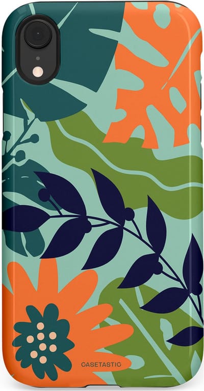 Casetastic Hoesje Geschikt voor Apple iPhone Xr - Stijlvolle Beschermende Duo-layer Case - Wildbloei