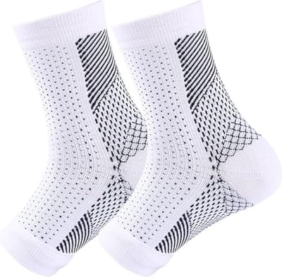 Klikkopers® - Neuropathie Sokken - Maat 43-46 - Compressie Sokken - Neuropathie Sokken Zonder Tenen - Compressiesokken - Slaapsokken - Bedsokken - Massagesokken - Wit
