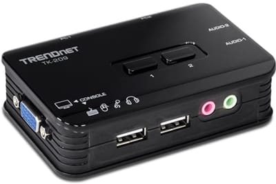 KVM Switch Kit 2-Port VGA USB met Audio