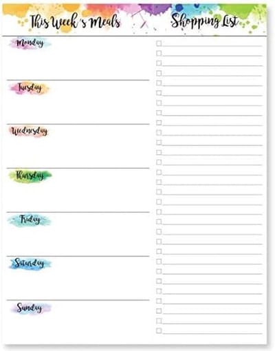 Dailygoods- Maaltijdplanner magnetisch - Ongedateerd - Boodschappenlijst - 52 weken - 7 x 9 inch - Verhoogt productiviteit - Weekplanner