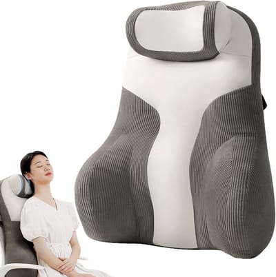 Leeskussen Rugsteun - Comfortkussen Bank - Ontspannen Zitten - Ergonomisch Ontwerp - 58 cm - Grijs