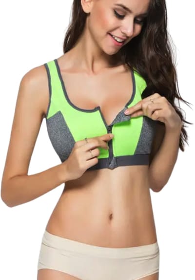 Clip & Zip Sport beha - Running - HIIT - Crossfit - groen - S