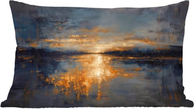 Sierkussens - Kussentjes Woonkamer - 60x40 cm - Gouden Reflectie op Water