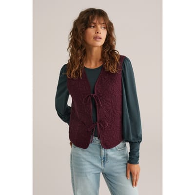 We Fashion Gilet Burgundy Red Größe: L | Gilets Outlet | Damen | Braun