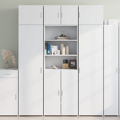 vidaXL - Opbergkast - 70x42,5x225 - cm - bewerkt - hout - wit