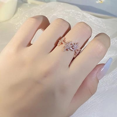 Bague créative en Zircon scintillant pour femmes, nouveau Style, mot étoile, timbre 925, à la mode, bijoux cadeau de fête de mariage 8 rose