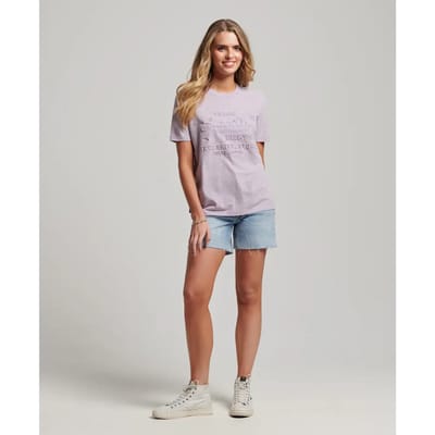 T-shirt met reliëf voor dames Superdry Vintage Logo en relief