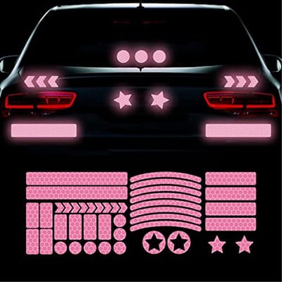 Reflecterende auto en fiets stickers - Set van 42 zelfklevende streep stickers voor nachtzicht