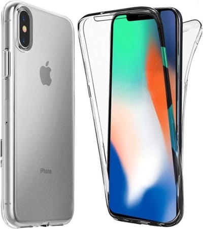 LuxeBass Hoesje geschikt voor iPhone X / Xs - Dubbelzijdig Siliconen hoesje - 2 in 1 (360 graden) - telefoonhoes - gsm hoes - gsm hoesjes