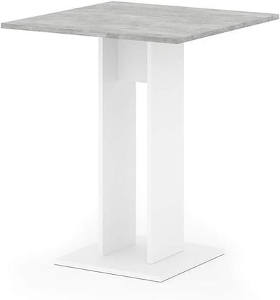 Moderne Eettafel van Beton en Wit voor Kleine Ruimtes - 65 x 65 cm