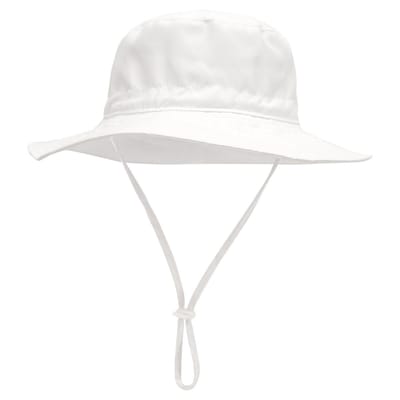 Baby zonnehoedje - 0-3 maanden baby zonnehoedje - baby zonnehoedje voor meisjes - baby strandhoedje met brede rand - baby bucket hat - unisex - hoofdomtrek 44-46 cm - zonnehoedje geschikt voor baby's en kinderen van 0-8 maanden - maat XS Wit