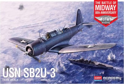 Academy Modelbouwpakket Militaire voertuigen - 12350 USN SB2U-3 - The Battle of Midway 80th Anniversary Plastic - 1:48 - Modelbouw