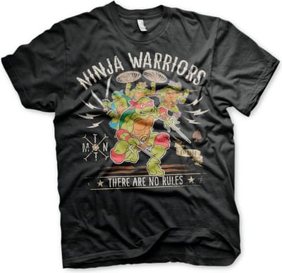 Teenage Mutant Ninja Turtles Unisex Tshirt -S- Ninja Warriors No Rules Zwart