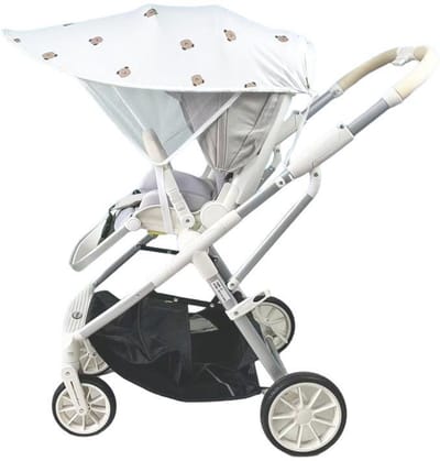 Universele zonnekap voor kinderwagens – Verstelbaar (UPF 50+) – Zonbescherming & ademend – Geschikt voor kinderwagens en wandelwagens – Lichtgewicht & opvouwbaar – Universele pasvorm – Berendesign