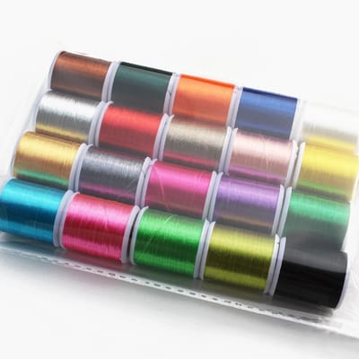 Vliegbinden Floss Draad - Zijdeachtig Garen - Vliegvissen Creëren - 20 Diverse Kleuren - 18 Meter Spoelen