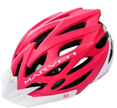 Meteor - Fietshelm - Marven L 58-61 cm - koraal/wit
