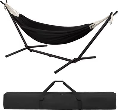 Varnox Hangmat - Vrijstaande hangmat - Loungebed - Hang ligbed - Mobiele hangmat - Hangbed - Zweefbed - Vrijstaand - Draagbaar - Antraciet