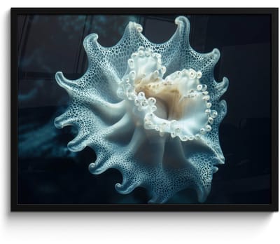 Poster in lijst - Fotolijst 80x60 cm - Posters - Zeewezen - Wit - Golven - Water - Posterlijst zwart - Decoratie - Wanddecoratie woonkamer - Muurdecoratie slaapkamer