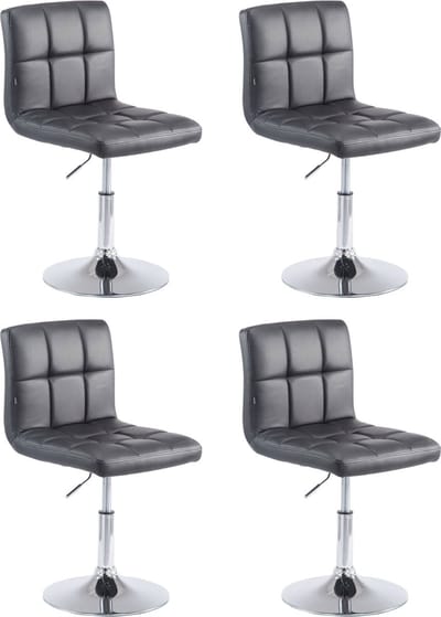 CLP Palma Set van 4 Lounger - Kunstleer zwart