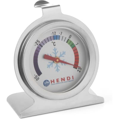 HENDI Koelkastthermometer – roestvast staal – meetbereik -50°C tot +25°C – 60x40x70 mm