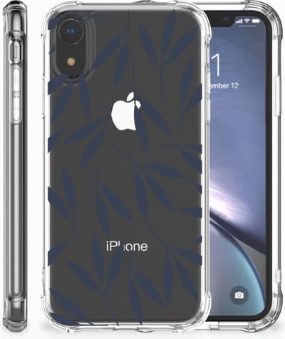 Apple iPhone Xr Case Leaves Blue