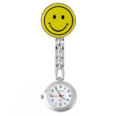 Fako® - Verpleegstershorloge - Zusterhorloge - Verpleegster Horloge - Smiley - Geel