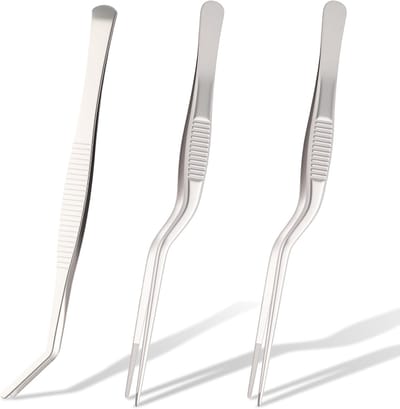 Pincetten Set - Precisie Tangen - Fijne Werkzaamheden - Roestvrij Staal - 16 cm - Zilver