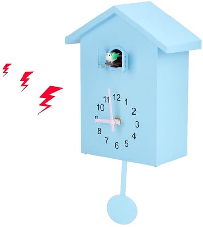 ONF3 - Moderne Koekoeksklok - Vogelhuis Wandklok - Stil en Betrouwbaar - Blauw - Decoratieve Klok - Geschikt voor Thuis - Kleine Vogeluurklok