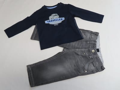 Ensemble - Jongens - Marine / grijst - Jeans - 6 maand 68