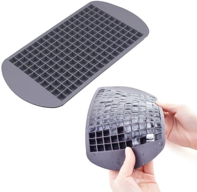 Mini Ijsblokjesvorm - 160 Kleine Blokjes (1 cm) - Silicone - Draaien & Ontvormen - Voor IJsthee, Cocktails & Koffie