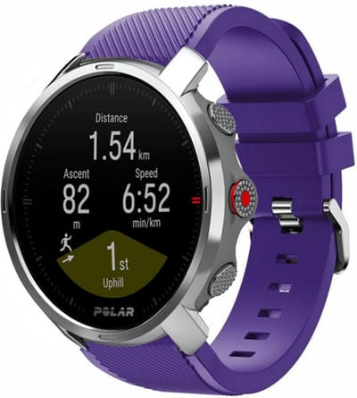 Strap-it Twill silicone horlogeband - geschikt voor Polar Vantage M / M2 / V3 / Grit X / Grit X(2) Pro - paars