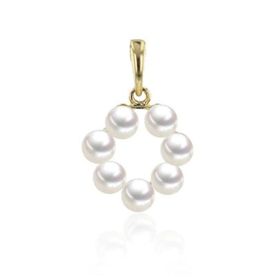 Luna-Pearls - 204.1450 - Hanger - 585/-Wit goud met Zoetwater gekweekte parel en Diamant