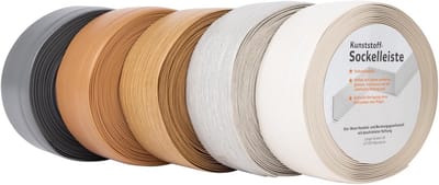 Zelfklevende PVC Plint 50mm Hoog - Flexibele Wandlijst op Rol (Grijs)