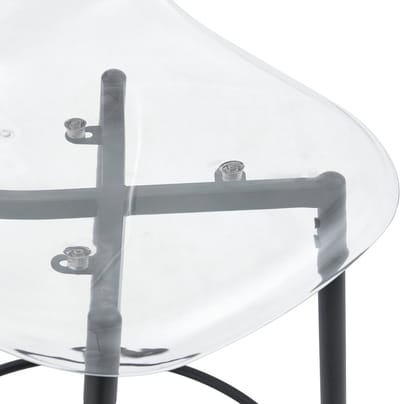 MODENUIT Barset 89 cm - Glazen Tafel Met 4 Barkrukken - Voor Keuken Eiland En Bar - Glas Metaal Kunststof - Zwart Transparant