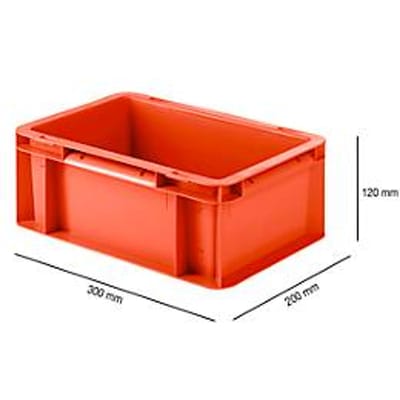 Bak in EURO-maat EF 3120, L 300 x B 200 x H 120 mm, zonder deksel, 4,2 l, rood